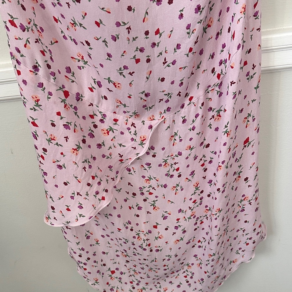 NICHOLAS Asymmetrical Silk Pink Floral Dress - Picture 9 of 11